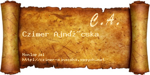 Czimer Ajnácska névjegykártya
